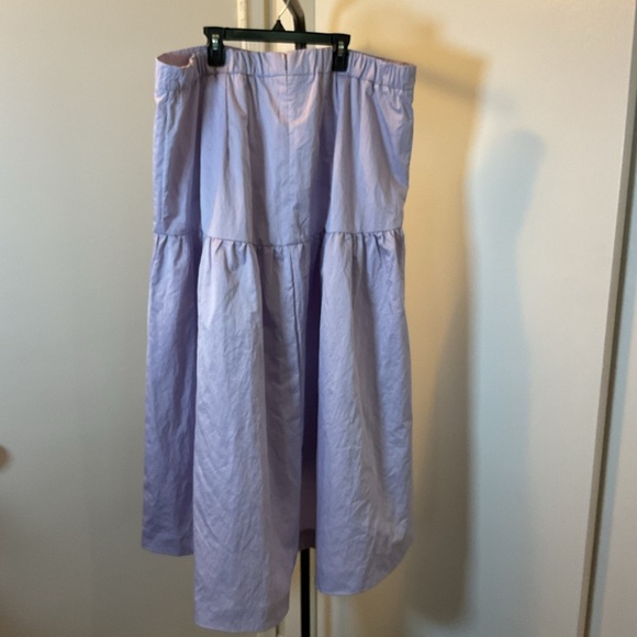 13. Eloquii Purple Midi A-Line Skirt with Tiered High-Low Design Size 18 - Picture 5 of 6